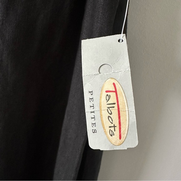 Talbots NWT Vintage Deadstock Irish Linen Long Skirt PL Black Elastic Waist - Picture 5 of 12